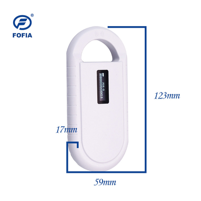 24/7 OLED Animal ID Microchip Scanner Reader 134.2KHz Dengan Bahasa Operasi Inggris