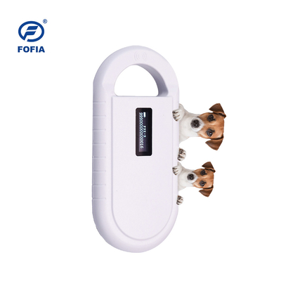 Bahasa Inggris Microchip Hewan Rfid Scanner Lithium Baterai Handheld Dengan 5 Jam Waktu Berkelanjutan