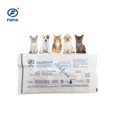 134.2kHz FOFIA Dog Temperature Tag ISO Microchip Dengan Teknologi Pendeteksi Suhu