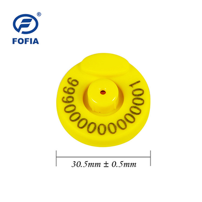 Tag Telinga Elektronik FDX - B ICAR Dengan Chip EM Untuk Peternakan Sapi Dan Domba berdiameter 29mm