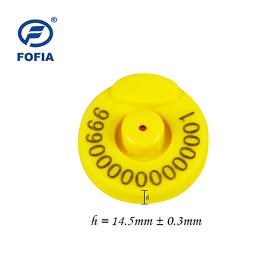 Tag Telinga Elektronik FDX - B ICAR Dengan Chip EM Untuk Peternakan Sapi Dan Domba berdiameter 29mm