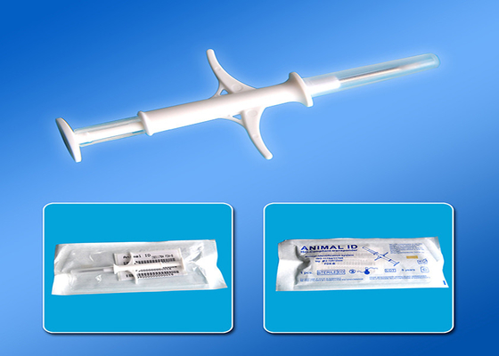 Pet Dog Cat ID Pelacakan Microchip 2.12 * 12mm Dengan Transponder Suntik Suntik