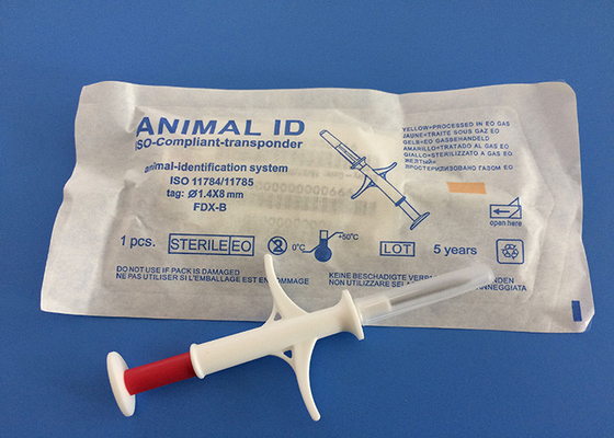 Perangkat Pelacakan Microchip Untuk Anjing 1.4 * 8mm, EM4305 Ditemukan Transponder Injeksi Pet Microchip