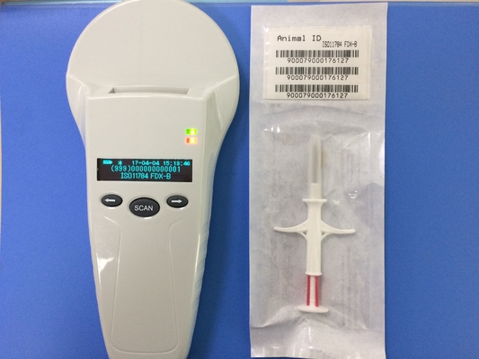 ISO Standard RFID Microchip Scanner Tiga Tombol Dengan 7000 Record Data Storage
