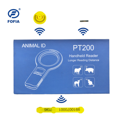 24/7 OLED White Animal Microchip Scanner dengan built-in Buzzer RFID Reader Handheld