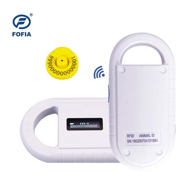 24/7 OLED White Animal Microchip Scanner dengan built-in Buzzer RFID Reader Handheld