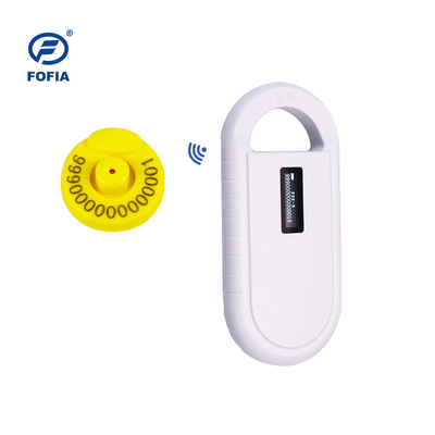 24/7 OLED White Animal Microchip Scanner dengan built-in Buzzer RFID Reader Handheld