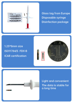 Fofia 2026 Hot Selling RFID 134.2kHz Animal ID Microchip Integrate Type Ear Tag ZS009 Waterproof untuk Injeksi Hewan Piaraan