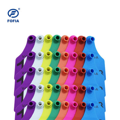 Tag telinga RFID dengan desain visual Dukungan pencetakan laser 134.2 Khz Kuning atau lainnya Jaminan kepuasan pelanggan yang tinggi