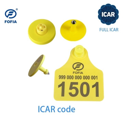 FULL ICAR Certified TPU Plastic Tamper Proof Bovine RFID Ear Tags 134.2khz