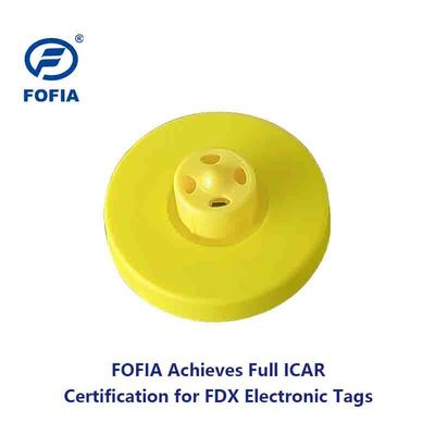 Tag telinga RFID tahan lama dengan standar ISO11784/5 FDX-B 350N Tension dan bahan TPU untuk pelacakan ternak