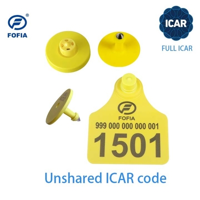 FULL ICAR ET908 Tag telinga melingkar untuk ID hewan dengan dukungan pembaca BLE ISO11784/5 Unshared ICAR Code