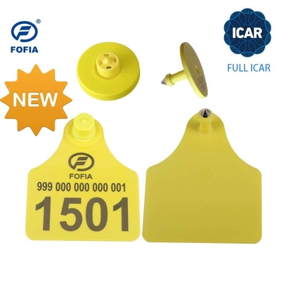 FULL ICAR ET908 Tag telinga melingkar untuk ID hewan dengan dukungan pembaca BLE ISO11784/5 Unshared ICAR Code