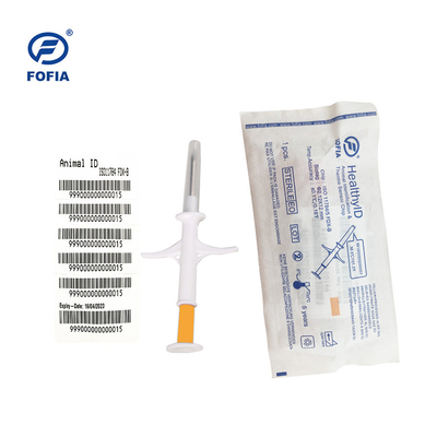 ISO11784/85 Chip Suhu Hewan Dengan Jarum suntik   Fofia HT003 Smart Health Tag