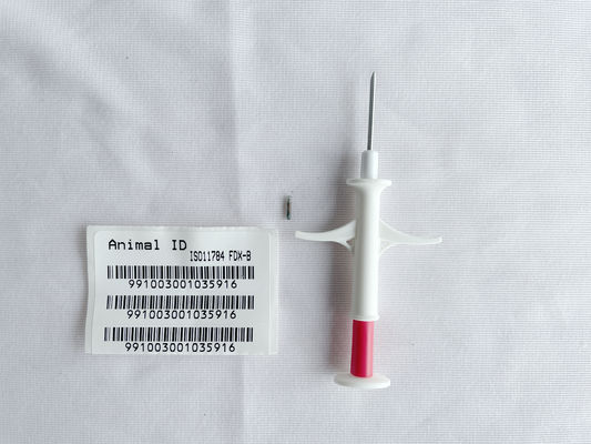 HT003 Kit Jarum suntik Microchip Chip RFID ISO FDX-B dengan sensor suhu untuk ternak