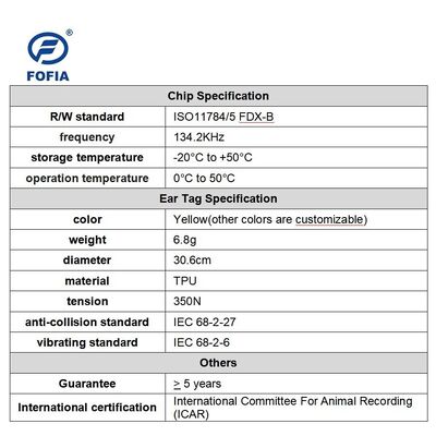 Manajemen Peternakan Pertanian Tag telinga hewan elektronik RFID yang disesuaikan untuk domba sapi pelacakan babi Pengelolaan identifikasi