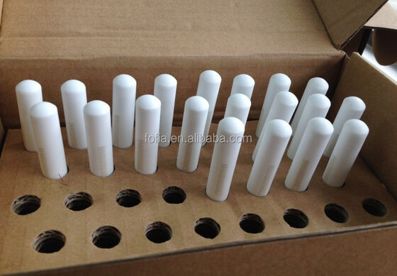 Biokeramik RFID Eartag Sapi Fitur 15 Bit Coding Laser Etching 134.2kHz Waterproof Identifikasi Hewan Bolus Tag