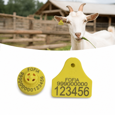 Tag Telinga Domba 4.0g Frekuensi 134.2KHz Sempurna untuk Penandaan Telinga Kambing Memberikan Identifikasi dan Pelacakan yang Jelas