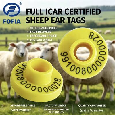 Tag Telinga Elektronik RFID ICAR Sertifikasi ISO11784 85 FDX B Mematuhi Waterproof Bahan TPU Desain tahan lama untuk pengelolaan hewan