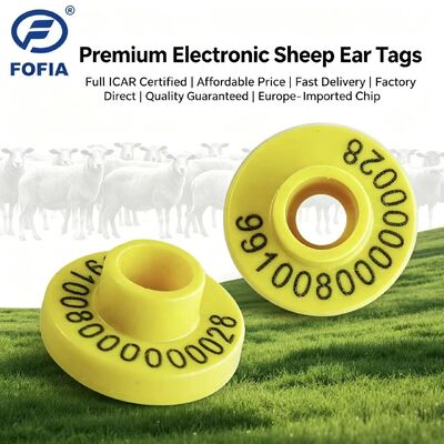 Tag Telinga Elektronik RFID ICAR Sertifikasi ISO11784 85 FDX B Mematuhi Waterproof Bahan TPU Desain tahan lama untuk pengelolaan hewan