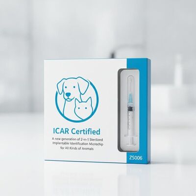 Bersertifikat ICAR Generasi baru Microchip Identifikasi implan 2-in-1 yang disterilkan untuk Semua Jenis Hewan ZS006