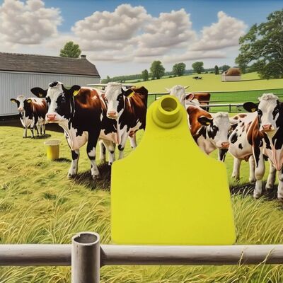 T921 Hewan Kambing Kuning Tag telinga ternak RFID TPU Peternakan Kuda sapi