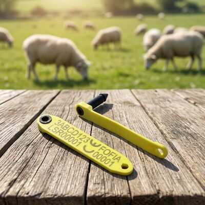 Long One-piece TPU Electronic Ear Tag 134.2KHz untuk Domba dan Kambing