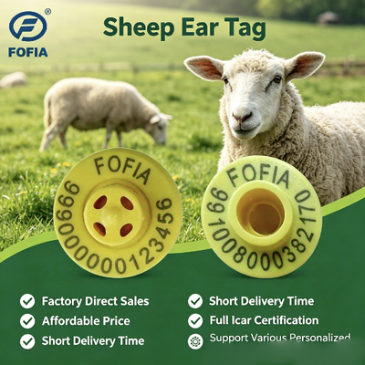 ET969 Lamb RFID Tag Telinga Elektronik ISO11784/11785 FDX-B Tag Identifikasi Hewan Untuk Pelacakan Sapi