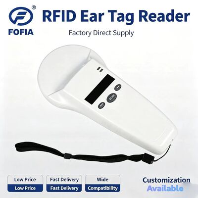 FOFIA Plastik tahan lama RFID Handheld Reader dengan 128x32 OLED Screen /USB untuk jarak jauh Pet & Farm / Ranch penggunaan