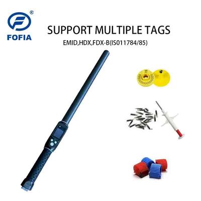 tahan air jangka panjang 134.2kHz RFID Ear Tag Reader ISO11784/5 Protokol 30-100cm Jarak Membaca PVC