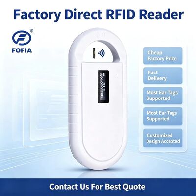 Handheld Animal Microchip RFID Card Reader PT160 134.2kHz OLED Screen USB Lithium Battery CE Sertifikasi Protokol ISO 11784/11785