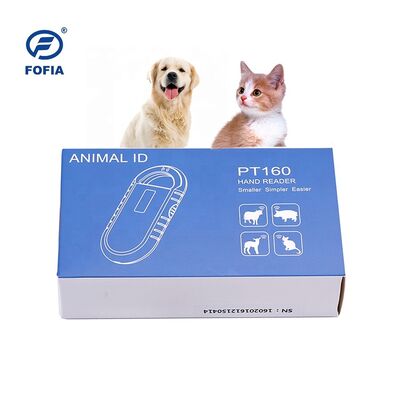 Handheld Animal Microchip RFID Card Reader PT160 134.2kHz OLED Screen USB Lithium Battery CE Sertifikasi Protokol ISO 11784/11785