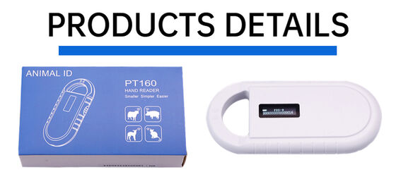 Pembaca Kartu RFID Microchip Hewan Plastik Genggam PT160 134.2KHz Layar OLED Baterai Lithium USB Bersertifikat CE ISO 11784/11785