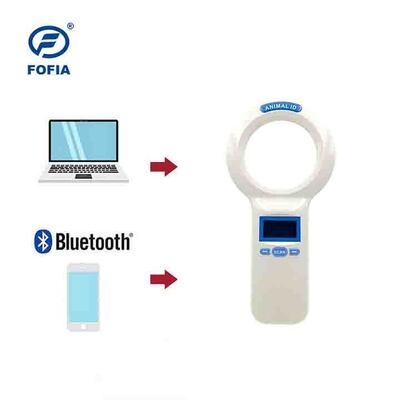 Pembaca Handheld RFID PT200 Plastik tahan lama Dengan Layar OLED 128x64 ISO11784/5 Protokol Bacaan Jarak Panjang Untuk Hewan Peliharaan Dan Penggunaan Pertanian