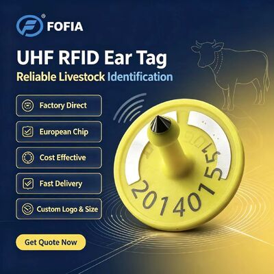 14.5mm Ukuran TPU Tag telinga ternak khusus Frekuensi 134.2KHz