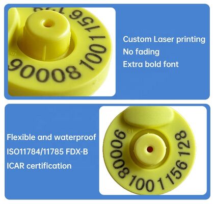 Fofia Universal Peternakan Ear Tags-ISO/ICAR Sertifikasi TPU RFID Tags 17cm Jarak Bacaan untuk Sapi Kambing Pertanian Manajemen