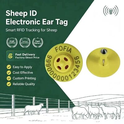134.2kHz TPU Elektronik Ear Tag dengan 10cm Bacaan Range untuk Babi Sapi Domba
