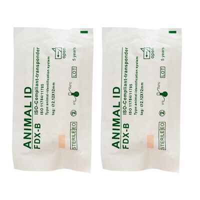 Fofia RFID 134.2kHz ICAR Bersertifikat Tipe Terpisah Microchip ID Hewan 2.12*12mm Model ZS005 Bahan Tahan Air Baru 1.5 Tahun