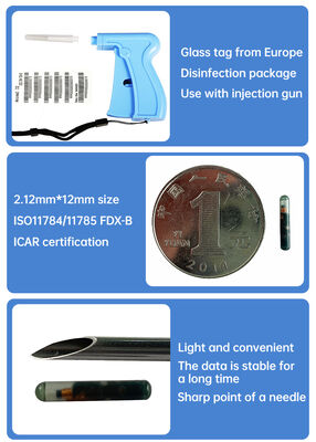 Fofia RFID 134.2kHz ICAR Bersertifikat Tipe Terpisah Microchip ID Hewan 2.12*12mm Model ZS005 Bahan Tahan Air Baru 1.5 Tahun