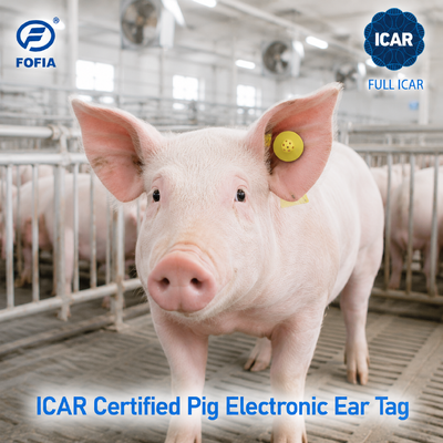 Fofia ET908 RFID Animal Ear Tag 134.2KHz FDX-B Smart Livestock ID Tag dengan ICAR penuh