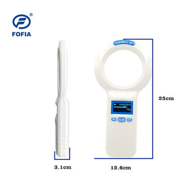Pembaca Kartu RFID Mikrochip Hewan Plastik Genggam Fofia PT160 134.2kHz Layar OLED Baterai Lithium USB Bersertifikat CE ISO 5-10cm
