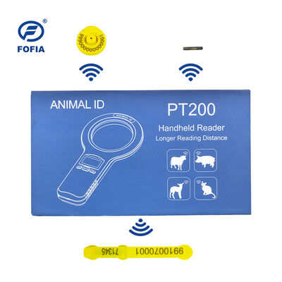 Pembaca Kartu RFID Mikrochip Hewan Plastik Genggam Fofia PT160 134.2kHz Layar OLED Baterai Lithium USB Bersertifikat CE ISO 5-10cm