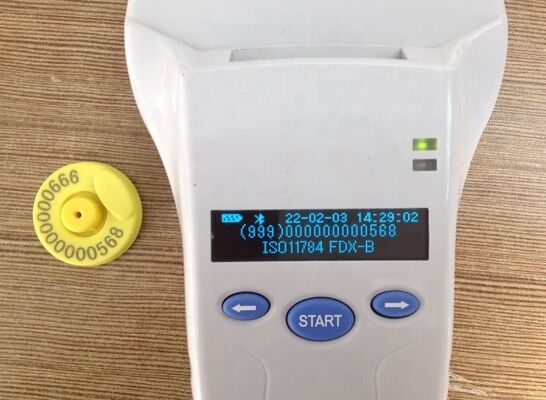 Durable FOFIA PT580 RFID Handheld Reader 125kHz/134.2kHz ISO11784/5 128x32 OLED Screen 10-20m Jarak Membaca USB/untuk Pet