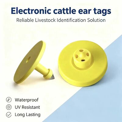 Baru Full ICAR ET908+T901 Waterproof RFID LF TPU Kuning Tag Telinga Hewan 14.5mm EM4305 Chip 5 Tahun Garansi Sapi Fofia