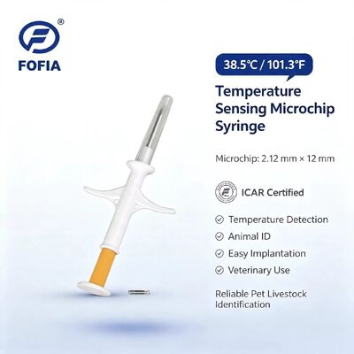 ICAR Sertifikasi Fofia Baru Sensor Suhu Microchip Merah RFID Bioglass Putih HT001 Animal ID Waterproof Anjing Kucing Hewan Peliharaan 1.5