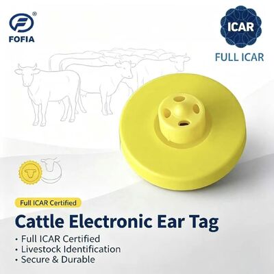Tag Telinga Hewan RFID TPU Tahan Air ICAR LF Penuh Baru 14.5mm Chip ET908+T901 Garansi 5 Tahun untuk Sapi Fofia
