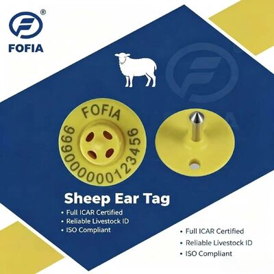 Tag Telinga Chip Elektronik TPU Berkualitas Tinggi ET957+T901 134.2kHz untuk Hewan Ternak Kambing Babi Sapi Jarak Baca 10cm -20~80C