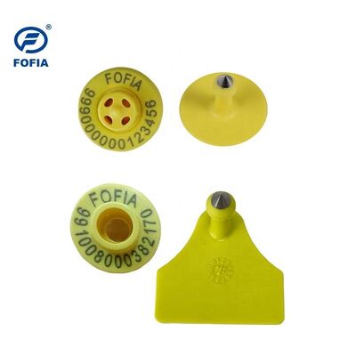 Tag Telinga Chip Elektronik TPU Berkualitas Tinggi ET957+T901 134.2kHz untuk Hewan Ternak Kambing Babi Sapi Jarak Baca 10cm -20~80C