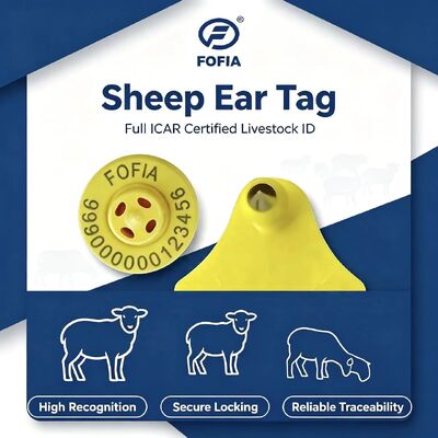 Waterproof Fofia ET957+T967 Lamb Kambing Kombinasi Hewan Elektronik Pelacakan Ear Tag Baru Kualitas Tinggi RFID TPU Laser Coding