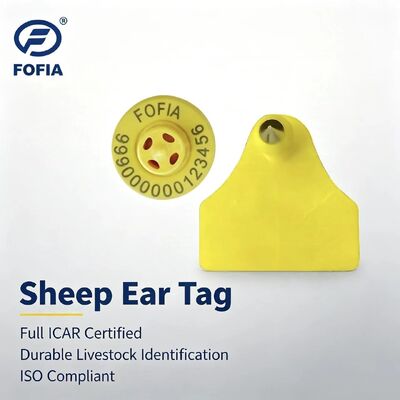 Fofia ET957+T967 Lamb Kambing Kombinasi Penggunaan Peternakan Elektronik Pelacakan Tag Telinga Baru Kualitas Tinggi RFID TPU Laser Coding 3 Tahun